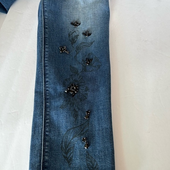 NWOT Simply Vera Vera Wang Embellished Skinny Mid Rise Jeans - Picture 6 of 12